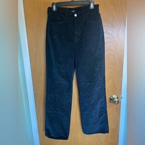 J.Crew slim wide leg pants in stretch velvet.